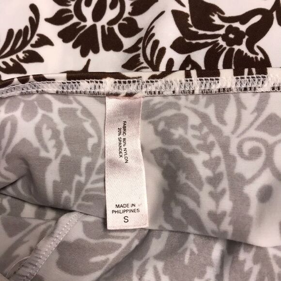 Victoria’s Secret Brown White Paisley Tie Halter Tankini Swim Top Small Boho - Picture 5 of 7